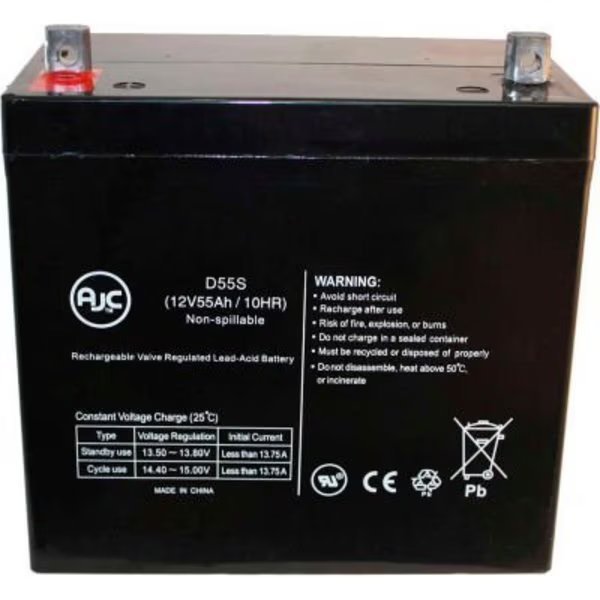 AJC Universal Power Group 22NF Patriot 12V 55Ah Wheelchair Battery, Battery Clerk, Mfr#: AJC-D55S-B-0-109014